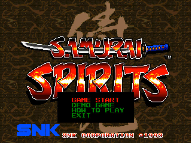 Samurai Spirits title screen for Neo Geo CD